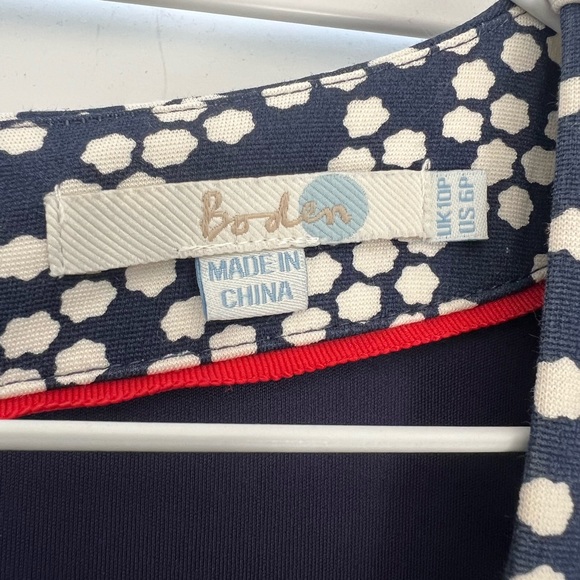 Womens Boden polka Dot Scoop Neck 3/4 Sleeve Midi Dress 6petite Pockets Career - Picture 4 of 7